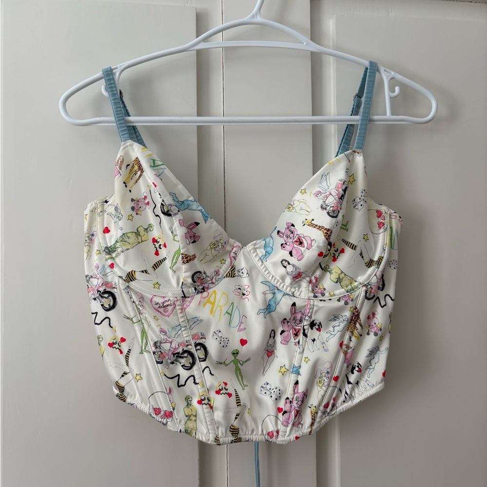 Colorful Printed Bustier Corset Top
